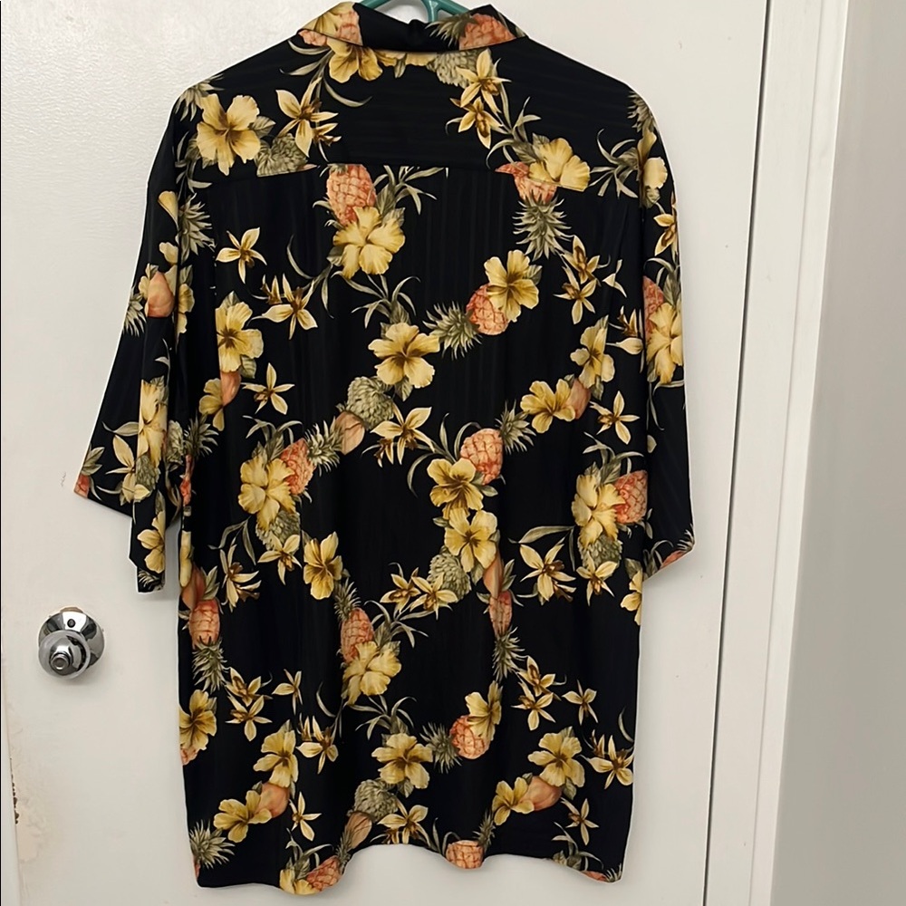 Tommy Bahama Black and Yellow Floral Shirt
